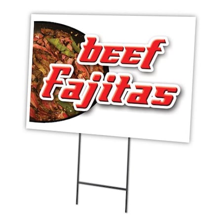 Signmission Beef Fajitas Yard Sign & Stake outdoor plastic coroplast window, C-1216 Beef Fajitas C-1216 Beef Fajitas